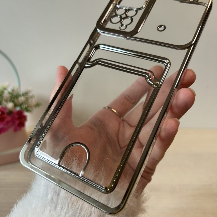 Чехол для xiaomi redmi Note 11 pro силиконовый с золотистой рамкой и карманом под карточки - Зображення 5