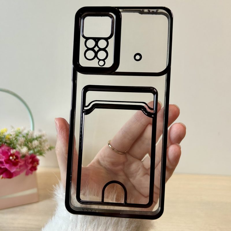 Чохол для xiaomi redmi Note 12 pro 4g силіконовий із сірою рамкою та кишенею під картки