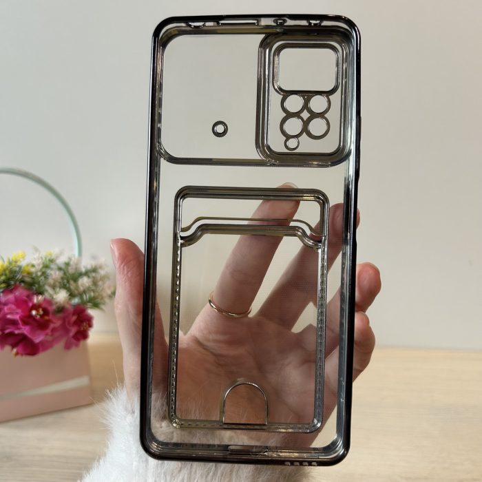 Чохол для xiaomi redmi Note 12 pro 4g силіконовий із золотистою рамкою та кишенею під картки - Зображення 9