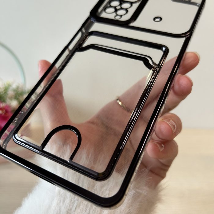 Чохол для xiaomi redmi Note 12 pro 4g силіконовий із золотистою рамкою та кишенею під картки - Зображення 6