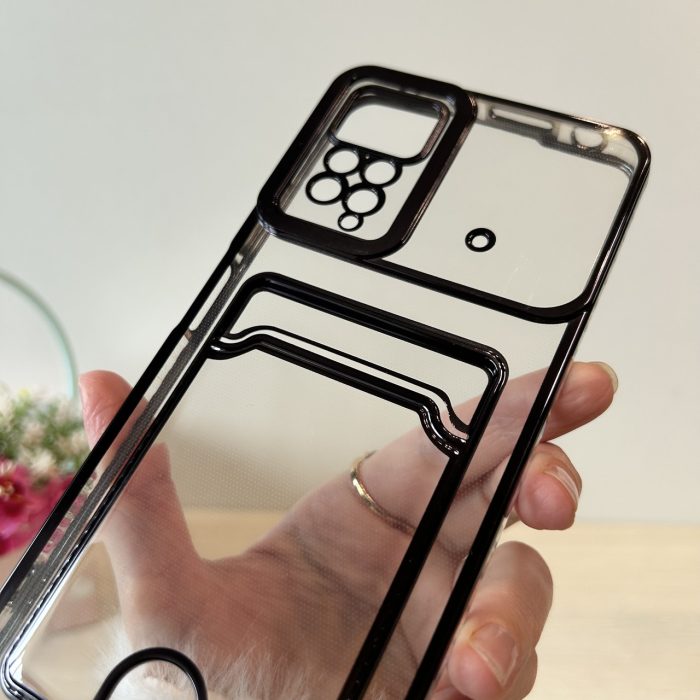 Чохол для xiaomi redmi Note 12 pro 4g силіконовий із золотистою рамкою та кишенею під картки - Зображення 7