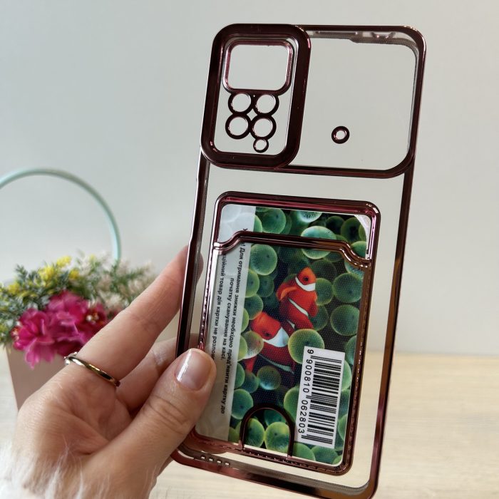 Чохол для xiaomi redmi Note 12 pro 4g силіконовий із золотистою рамкою та кишенею під картки - Зображення 10