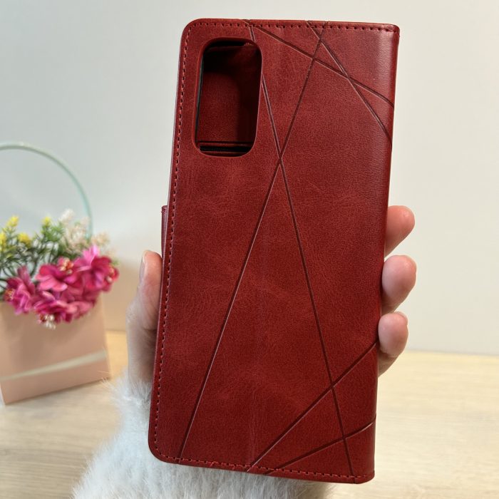 Чохол для xiaomi redmi Note 12 pro 4g книжка підставка з хлястиком і візитницею Business Leather червоний - Зображення 4