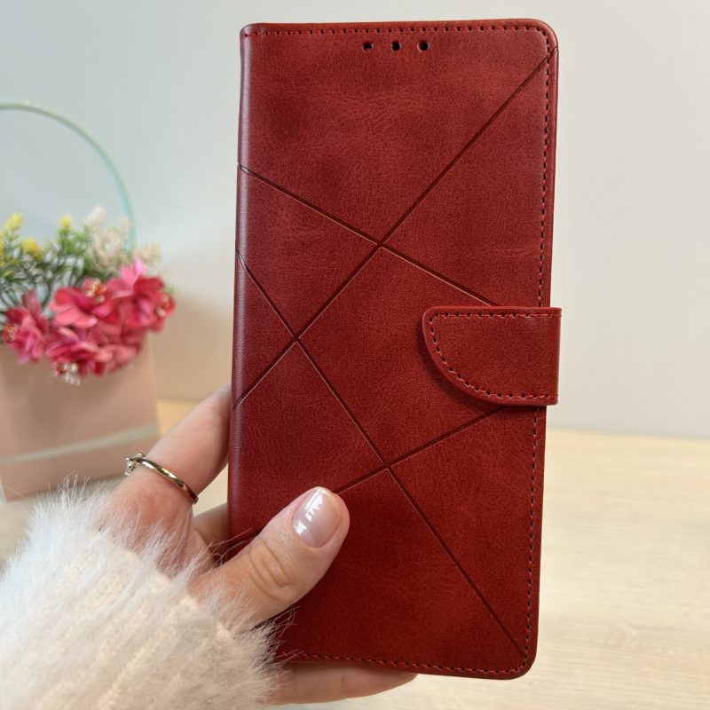 Чохол для xiaomi redmi Note 11 pro книжка підставка з хлястиком і візитницею червоний