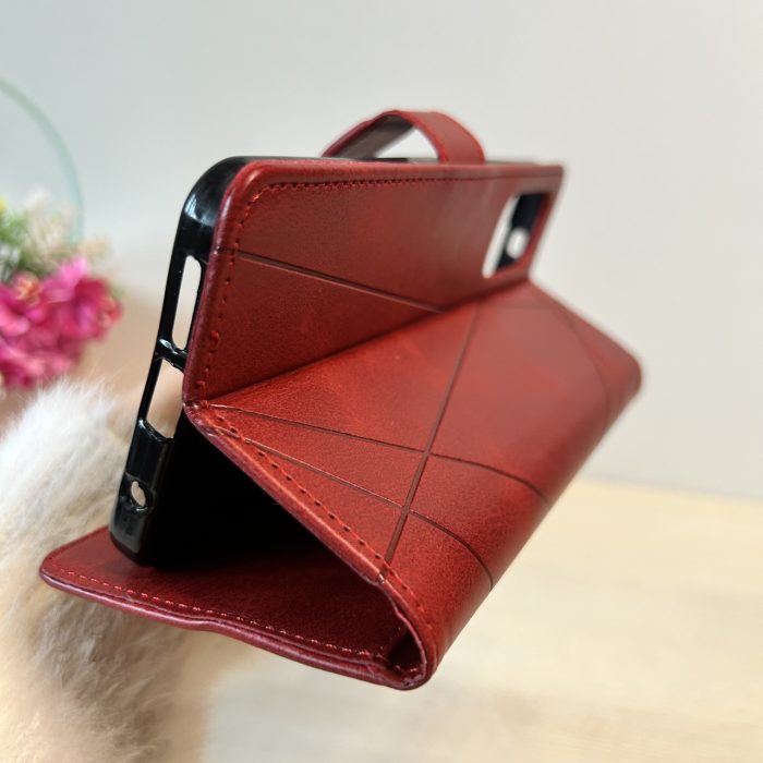Чохол для xiaomi redmi Note 12 pro 4g книжка підставка з хлястиком і візитницею Business Leather червоний - Зображення 7