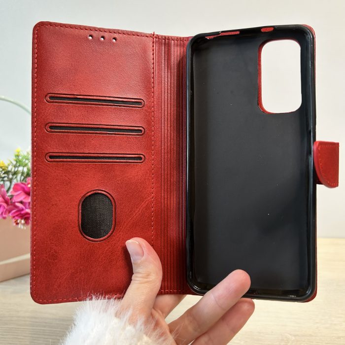 Чохол для xiaomi redmi Note 12 pro 4g книжка підставка з хлястиком і візитницею Business Leather червоний - Зображення 6