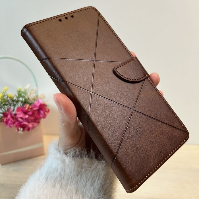Чохол для xiaomi redmi 10a книжка підставка з хлястиком і кишенями під картки коричневий - Зображення 2