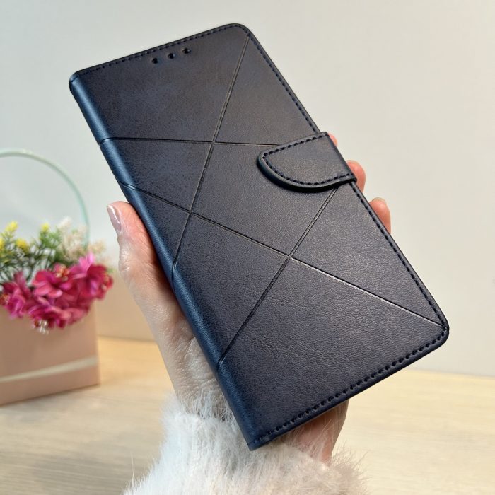 Чохол для xiaomi redmi Note 12 pro 4g книжка підставка з хлястиком і візитницею Business Leather синій - Зображення 2