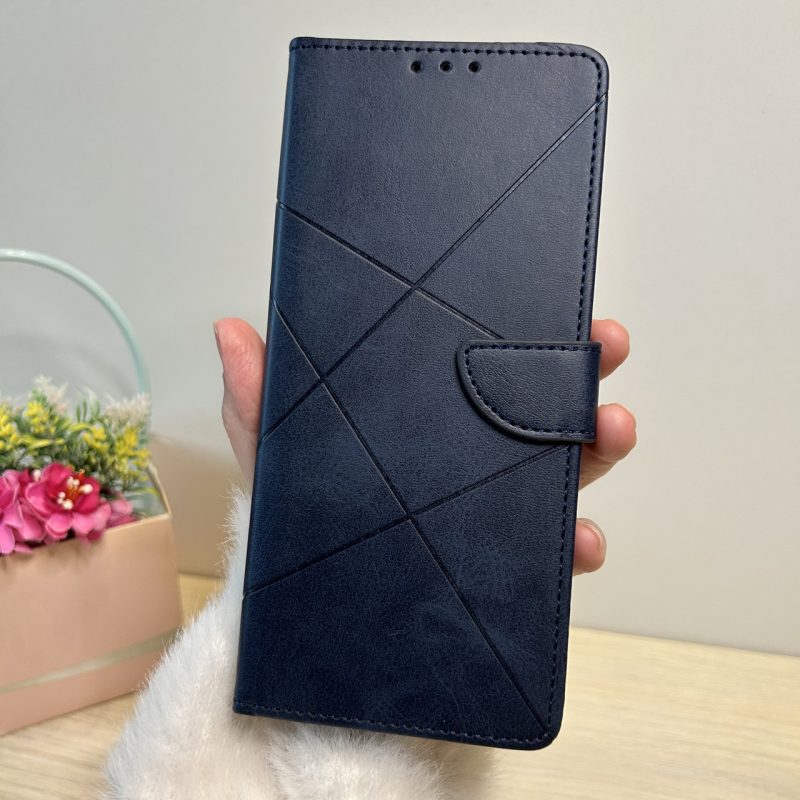 Чохол для xiaomi redmi 12c книжка підставка з візитницею Business Leather Clasp синій