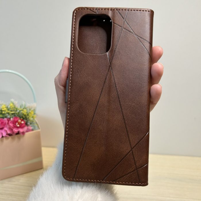 Чохол для xiaomi redmi 12c книжка підставка з візитницею Business Leather Clasp коричневий - Зображення 2