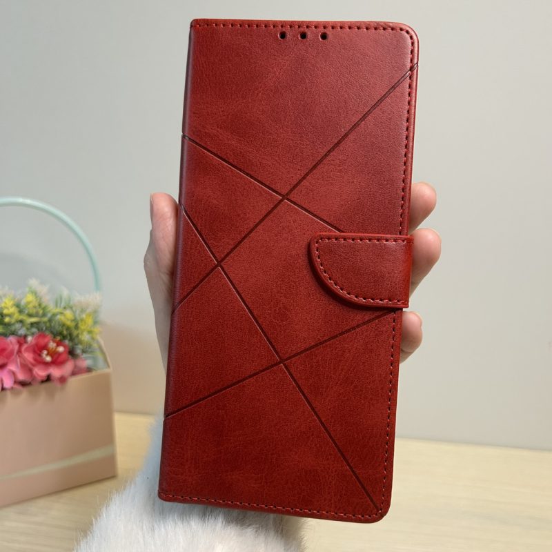 Чохол для Poco c40 книжка підставка з кишенями для карток червоний