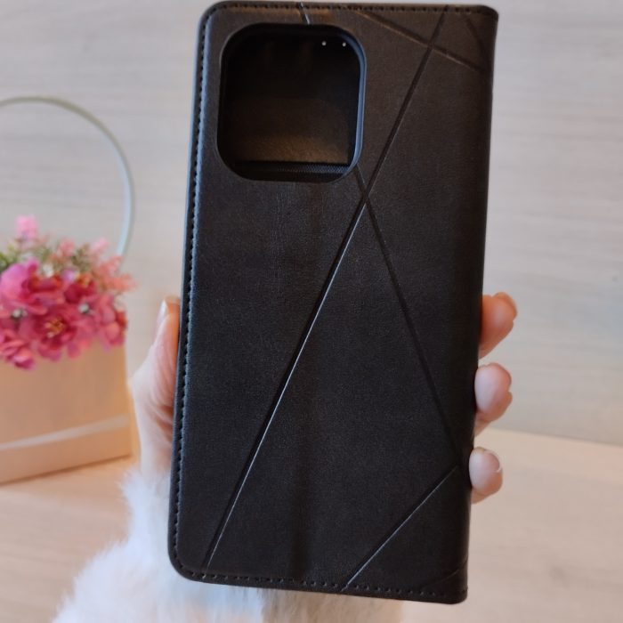Чохол для Xiaomi redmi Note 14 4g книжка підставка з магнітом і кишенями для карток (чорний) - Зображення 2