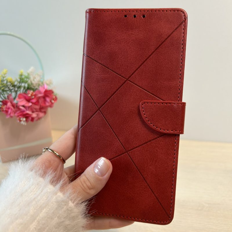 Чохол для xiaomi redmi Note 12 pro 4g книжка підставка з хлястиком і візитницею Business Leather червоний
