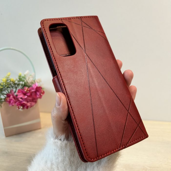 Чохол для xiaomi redmi Note 12 pro 4g книжка підставка з хлястиком і візитницею Business Leather червоний - Зображення 5