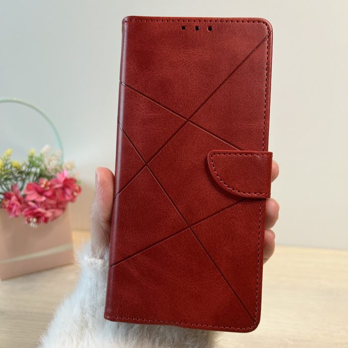 Чохол для xiaomi redmi Note 12 pro 4g книжка підставка з хлястиком і візитницею Business Leather червоний - Зображення 2