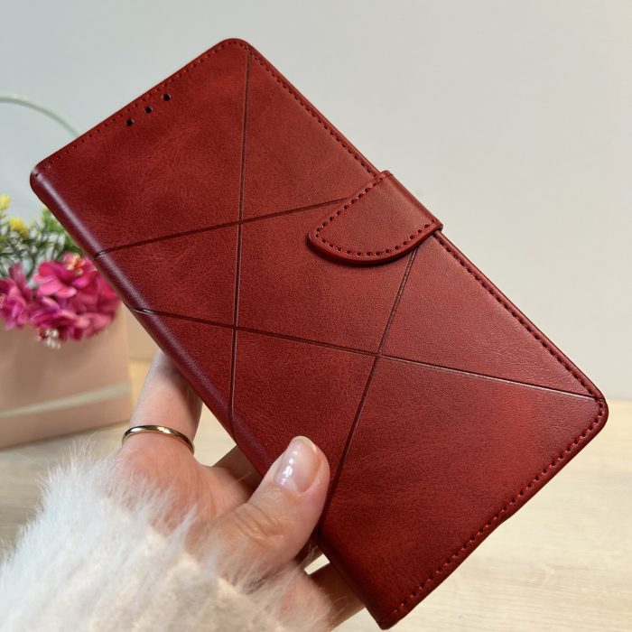 Чохол для xiaomi redmi Note 12 pro 4g книжка підставка з хлястиком і візитницею Business Leather червоний - Зображення 3
