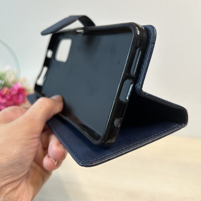 Чохол для xiaomi redmi Note 12 pro 4g книжка підставка з хлястиком і візитницею Business Leather синій - Зображення 7
