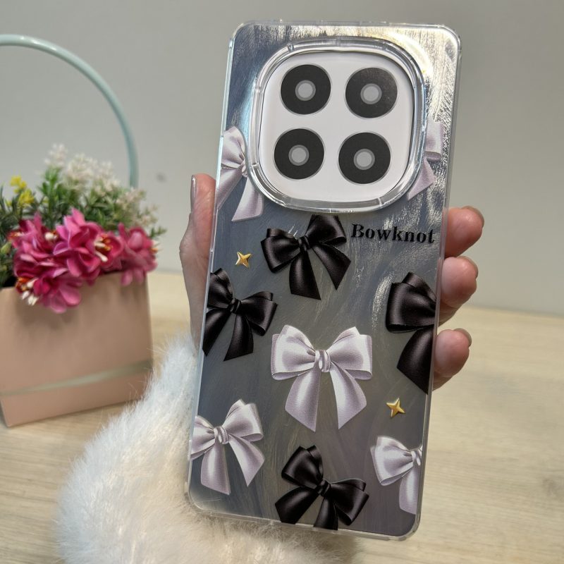 Чохол на xiaomi redmi Note 14 pro plus + 5g силіконова жіноча накладка блискучий з малюнком бантики