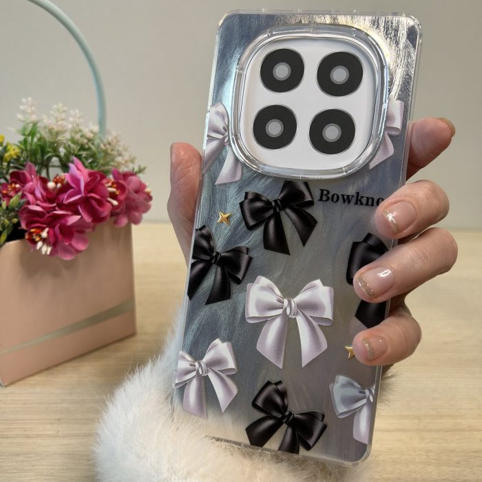 Чохол на xiaomi redmi Note 14 pro plus + 5g силіконова жіноча накладка блискучий з малюнком бантики - Зображення 2