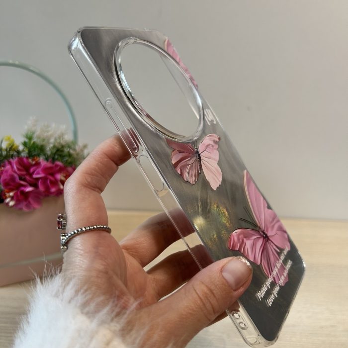 Чехол для xiaomi redmi 14c силиконовая женская накладка блестящая с рисунком бабочки - Зображення 7