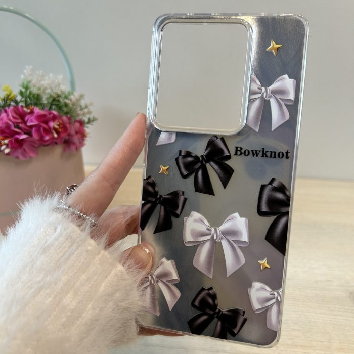 Чехол на xiaomi redmi Note 13 pro 4g силиконовая женская накладка блестящая с рисунком бантики - Зображення 2