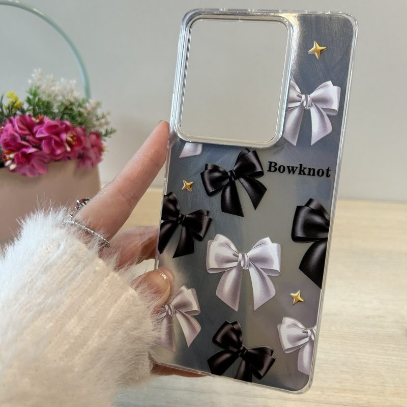 Чехол на xiaomi redmi Note 13 pro 4g силиконовая женская накладка блестящая с рисунком бантики