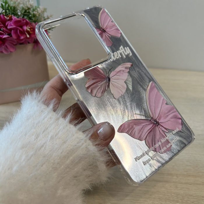 Чохол на xiaomi redmi Note 13 pro 4g силіконова жіноча накладка блискуча з малюнком метелика - Зображення 5