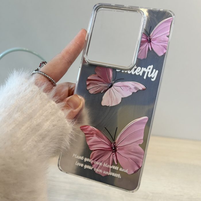 Чохол на xiaomi redmi Note 13 pro 4g силіконова жіноча накладка блискуча з малюнком метелика - Зображення 4