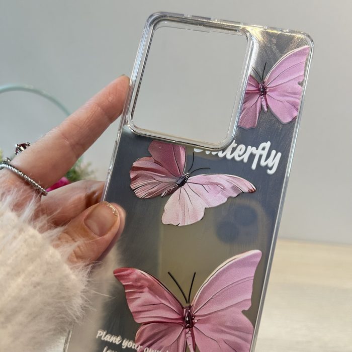 Чохол на xiaomi redmi Note 13 pro 4g силіконова жіноча накладка блискуча з малюнком метелика - Зображення 6