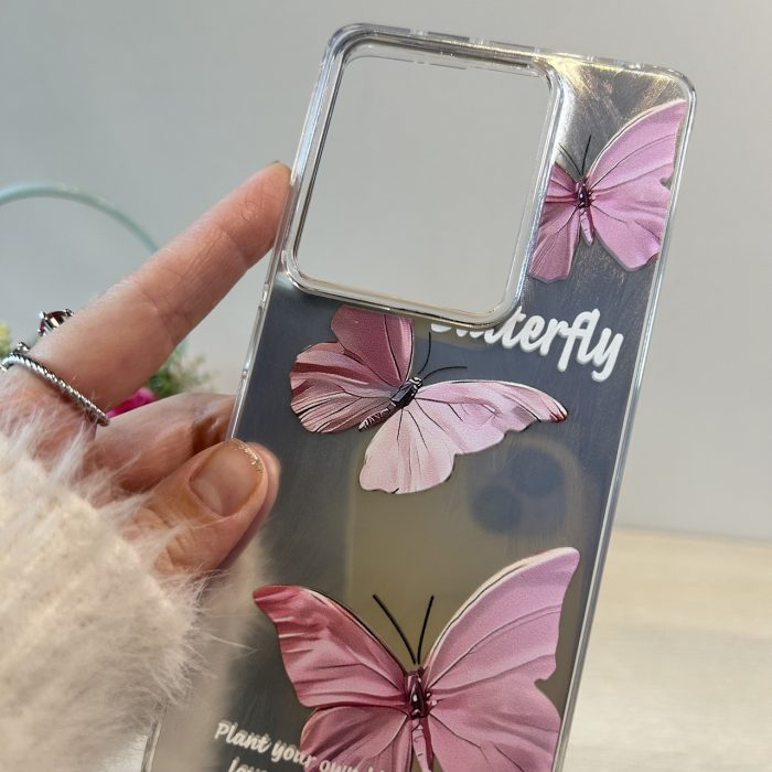 Чохол на xiaomi redmi Note 13 pro 4g силіконова жіноча накладка блискуча з малюнком метелика - Зображення 7