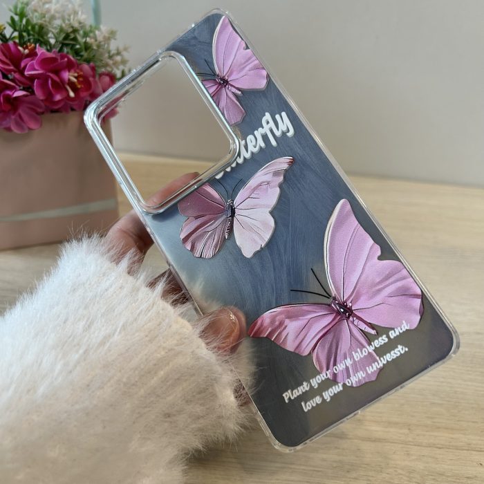 Чохол на xiaomi redmi Note 14s силіконова жіноча накладка блискуча з малюнком метелика - Зображення 5