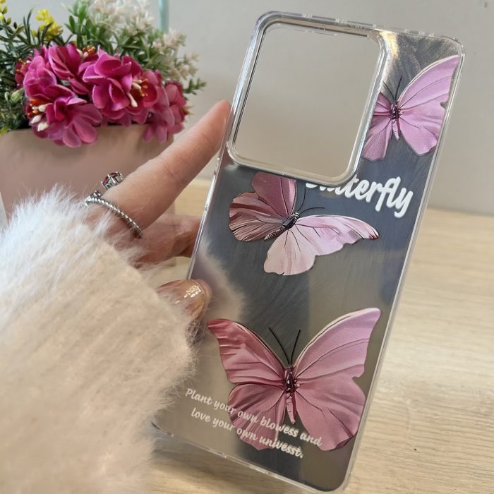 Чохол на xiaomi redmi Note 14s силіконова жіноча накладка блискуча з малюнком метелика - Зображення 3