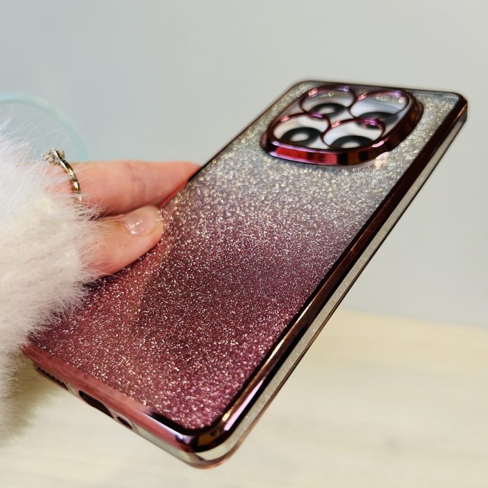 Чохол на xiaomi redmi Note 14 pro 5g силіконова жіноча накладка блискучий градієнт рожевий - Зображення 8