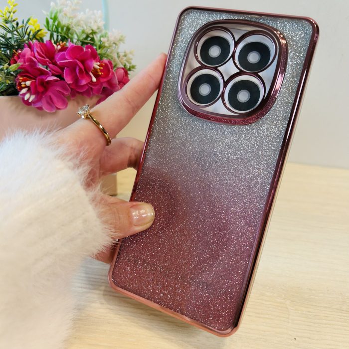 Чохол на xiaomi redmi Note 14 pro 5g силіконова жіноча накладка блискучий градієнт рожевий - Зображення 7