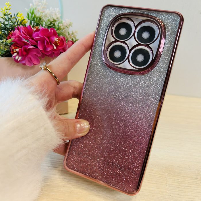 Чохол на xiaomi redmi Note 14 pro 5g силіконова жіноча накладка блискучий градієнт рожевий - Зображення 6