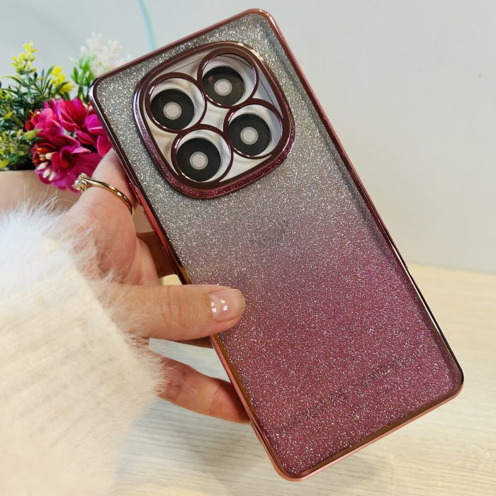 Чохол на xiaomi redmi Note 14 pro 5g силіконова жіноча накладка блискучий градієнт рожевий - Зображення 4