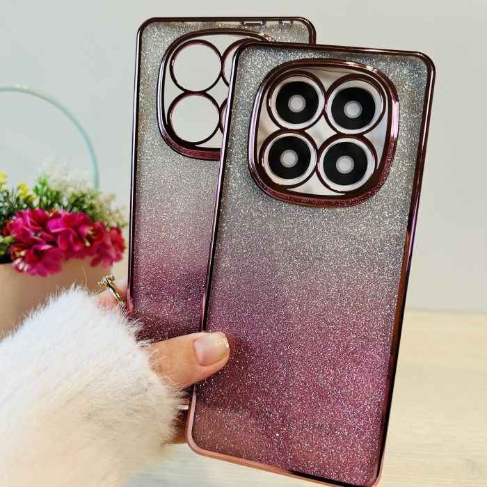 Чохол на xiaomi redmi Note 14 pro 5g силіконова жіноча накладка блискучий градієнт рожевий - Зображення 2