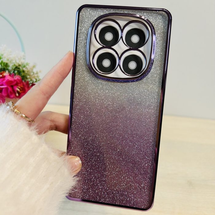 Чохол на xiaomi redmi Note 14 pro 5g силіконова жіноча накладка блискучий градієнт фіолетовий - Зображення 6