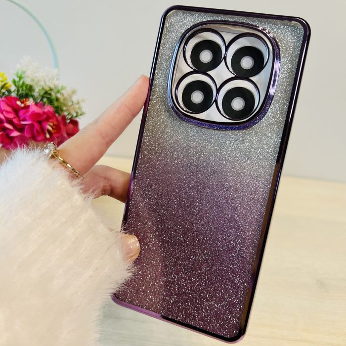 Чохол на xiaomi redmi Note 14 pro 5g силіконова жіноча накладка блискучий градієнт фіолетовий - Зображення 5