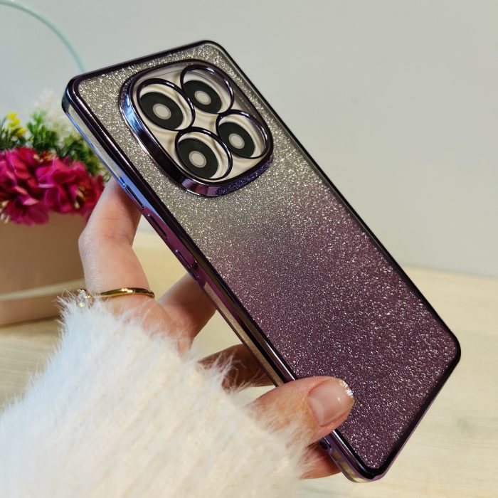 Чохол на xiaomi redmi Note 14 pro 5g силіконова жіноча накладка блискучий градієнт фіолетовий - Зображення 8