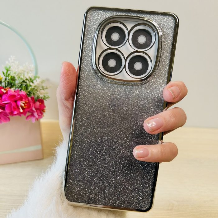 Чохол на xiaomi redmi Note 14 pro 5g силіконова жіноча накладка блискучий градієнт сріблястий - Зображення 4