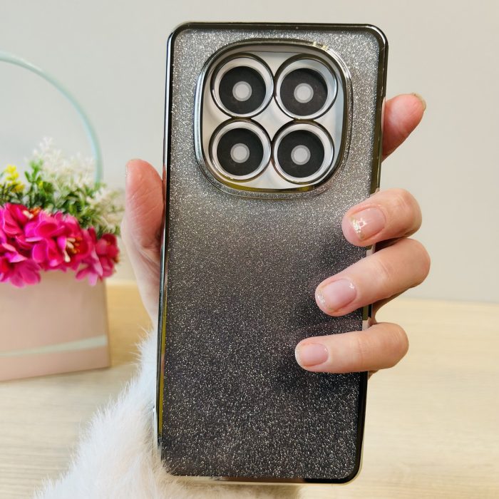 Чохол на xiaomi redmi Note 14 pro 5g силіконова жіноча накладка блискучий градієнт сріблястий - Зображення 6