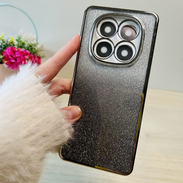 Чохол на xiaomi redmi Note 14 pro 5g силіконова жіноча накладка блискучий градієнт сріблястий - Зображення 3
