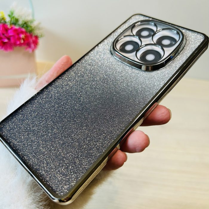 Чохол на xiaomi redmi Note 14 pro 5g силіконова жіноча накладка блискучий градієнт сріблястий - Зображення 7