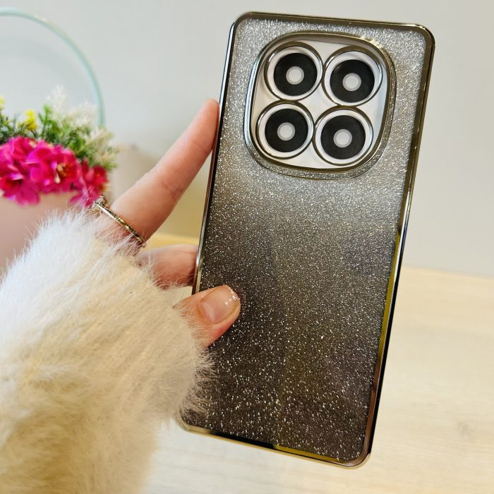 Чохол на xiaomi redmi Note 14 pro 5g силіконова жіноча накладка блискучий градієнт сріблястий - Зображення 2
