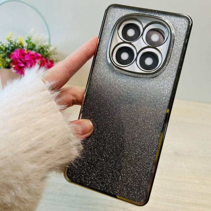 Чохол на xiaomi redmi Note 14 pro 5g силіконова жіноча накладка блискучий градієнт сріблястий - Зображення 5