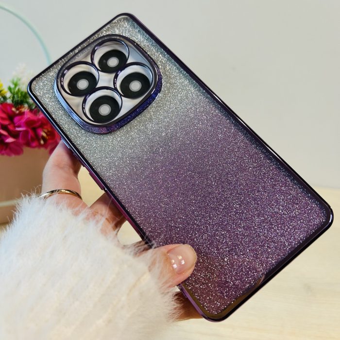 Чохол на xiaomi redmi Note 14 pro 5g силіконова жіноча накладка блискучий градієнт фіолетовий - Зображення 7