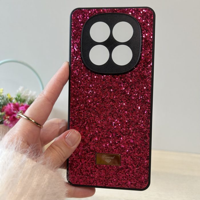 Чохол на xiaomi redmi Note 14 pro plus + 5g силіконова жіноча накладка з блискітками (червоний) - Зображення 4