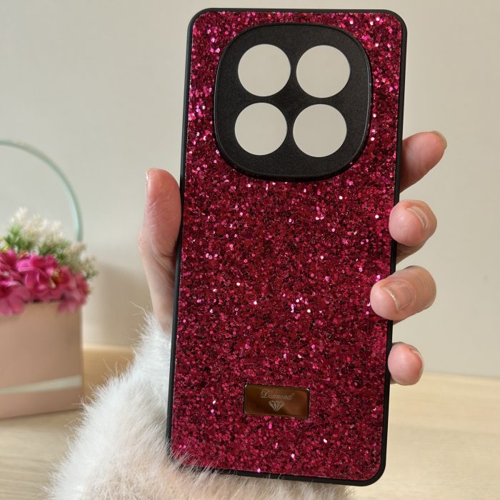 Чохол на xiaomi redmi Note 14 pro plus + 5g силіконова жіноча накладка з блискітками (червоний) - Зображення 7