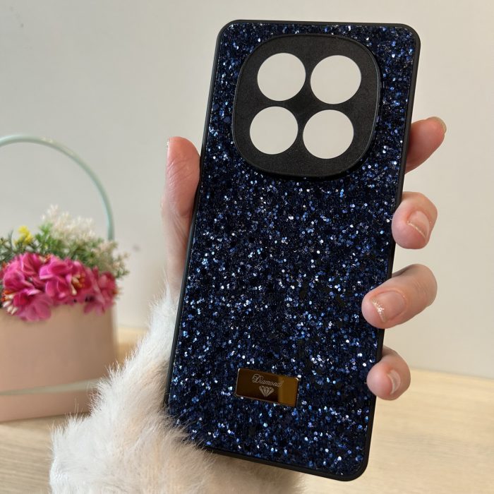 Чохол на xiaomi redmi Note 14 pro 5g силіконова жіноча накладка з блискітками (синій) - Зображення 5